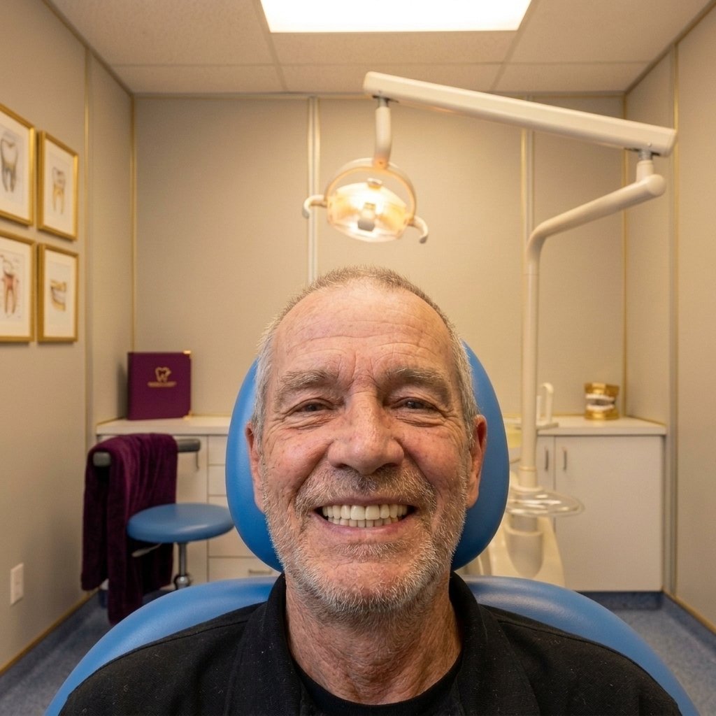 Restored smile with custom dentures